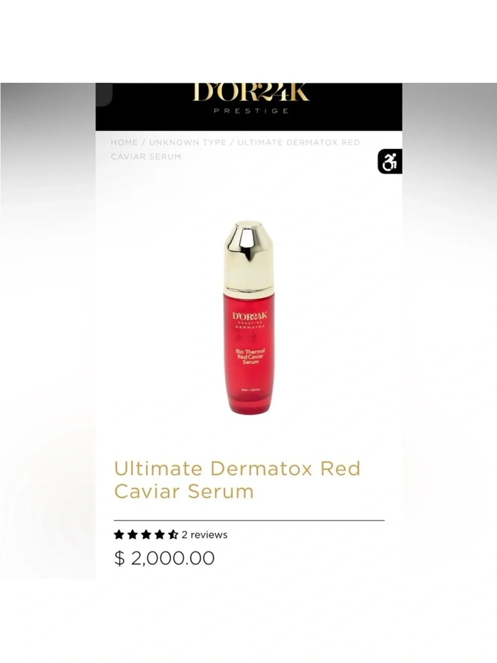 D’OR24K Bio Thermal Red Caviar Serum NIB